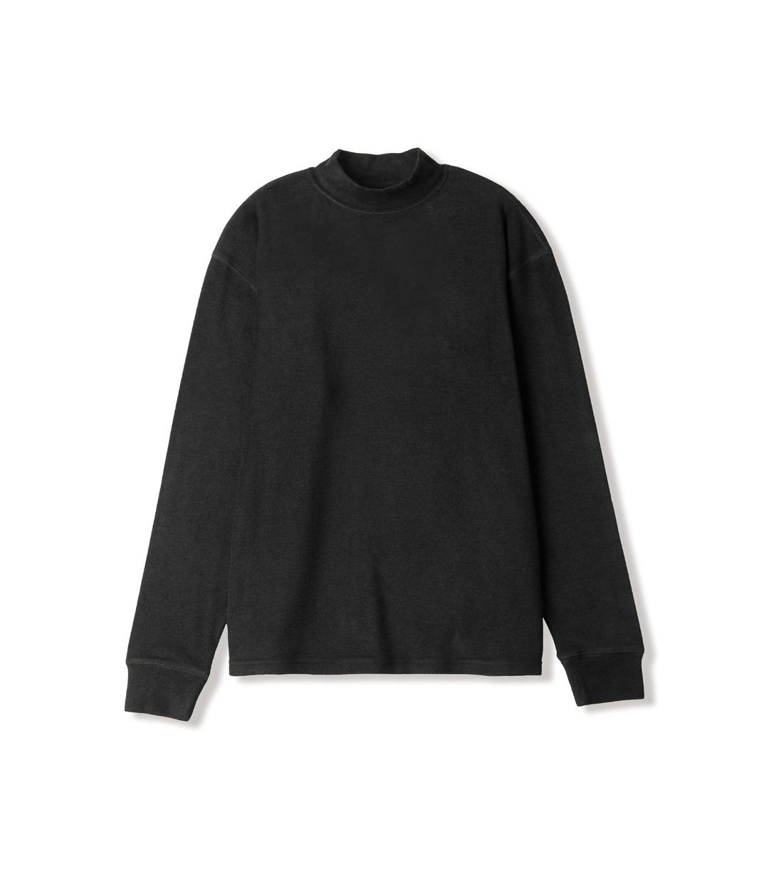 플리스 모크넥 티셔츠 (차콜 멜란지)