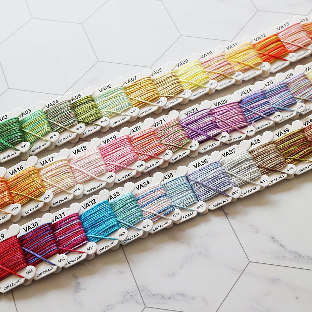 자수실세트 면사 보빈실 - 베리에이션사 베리사 42색 (DMC번호 호환 프랑스자수 십자수)