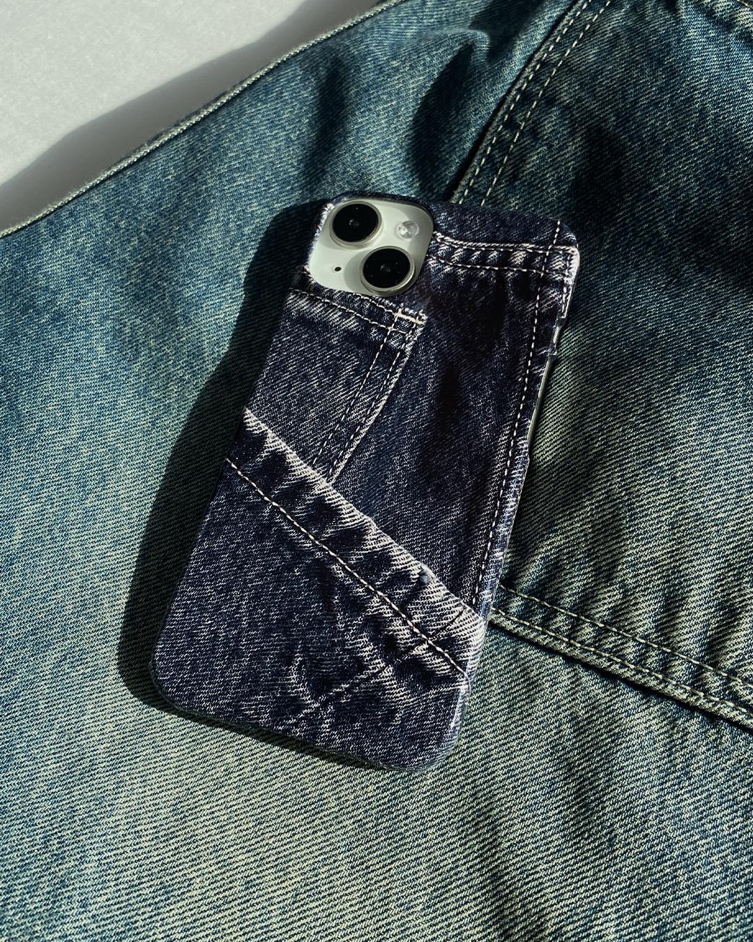 blue denim texture case