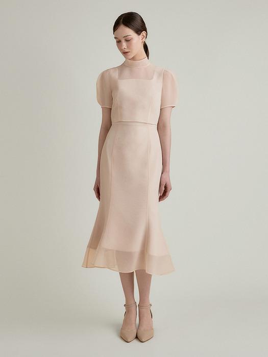 BLOOM DRESS_PINK BEIGE