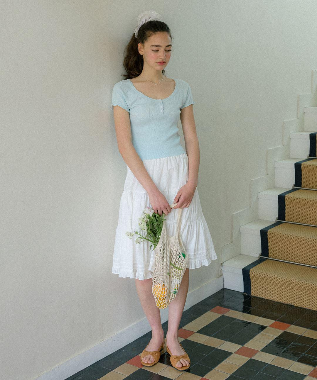 레터프롬문 베니즈 캉캉 미디 스커트 ( 2 colors )