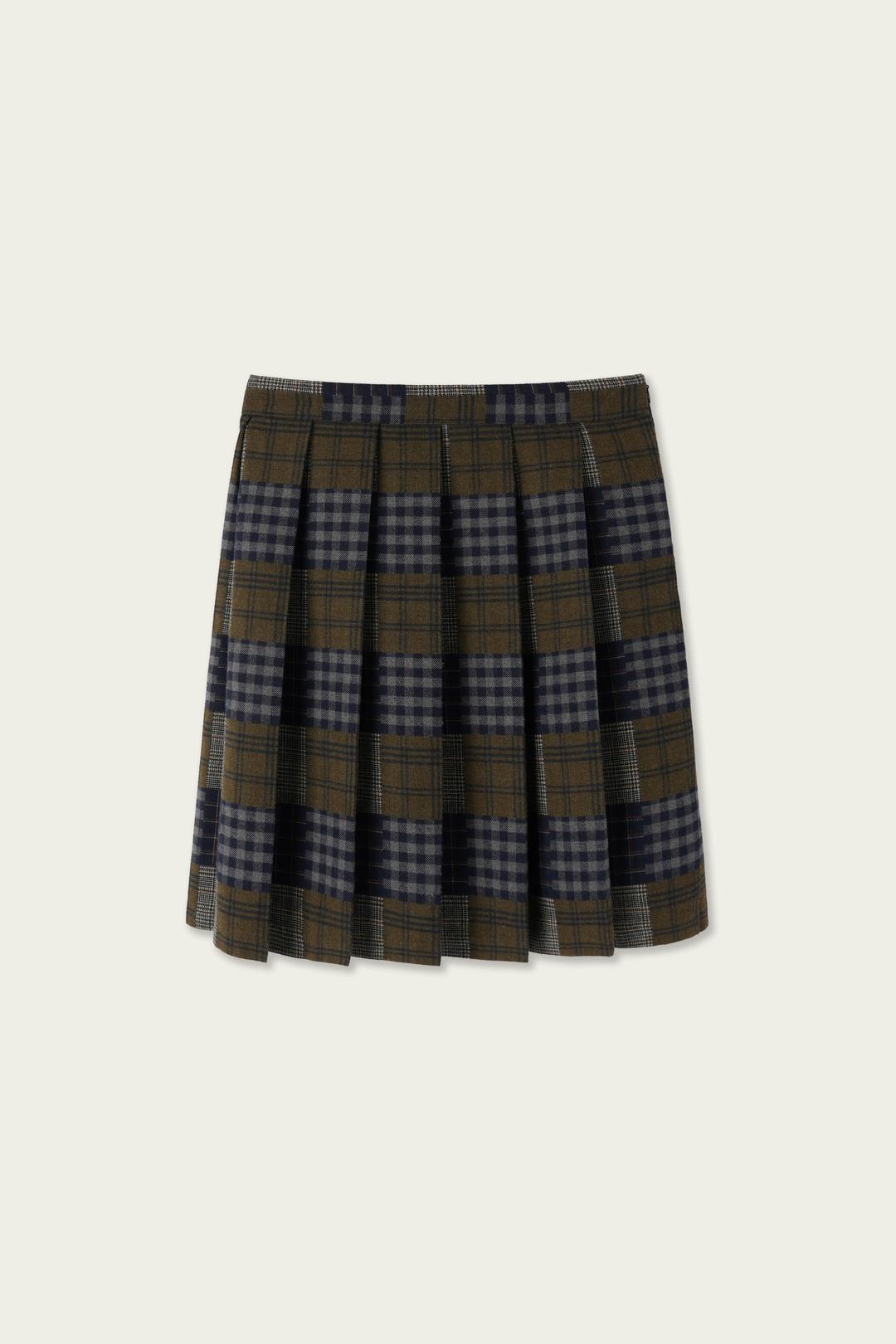 [AU LAIT MADE] EDINBURGH CHECK SKIRT