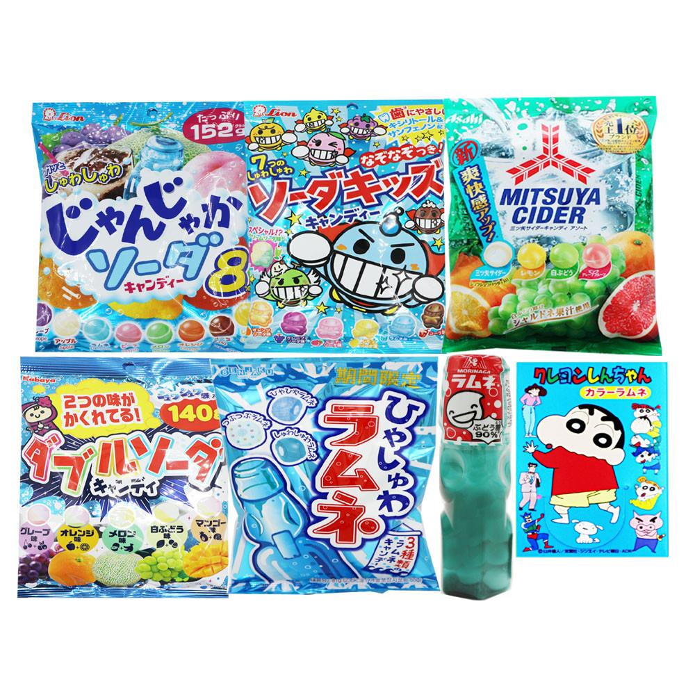 일본 소다 탄산 캔디 모음전 (26종) 슈퍼 레몬 키즈 미츠야 사이다 히야슈와 라무네사탕