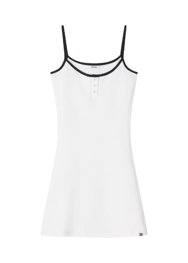 에센셜 미니 원피스 화이트 배색