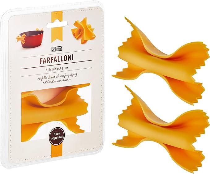Farfalloni-Shaped Pot Holders | Pot Holders for Kitchen Cookware | Silicone Oven Grips| Fun Kitchen Gadgets | from a Collection of Different Pasta-Shaped Unique Kitchen Gadgets | by Monkey Business