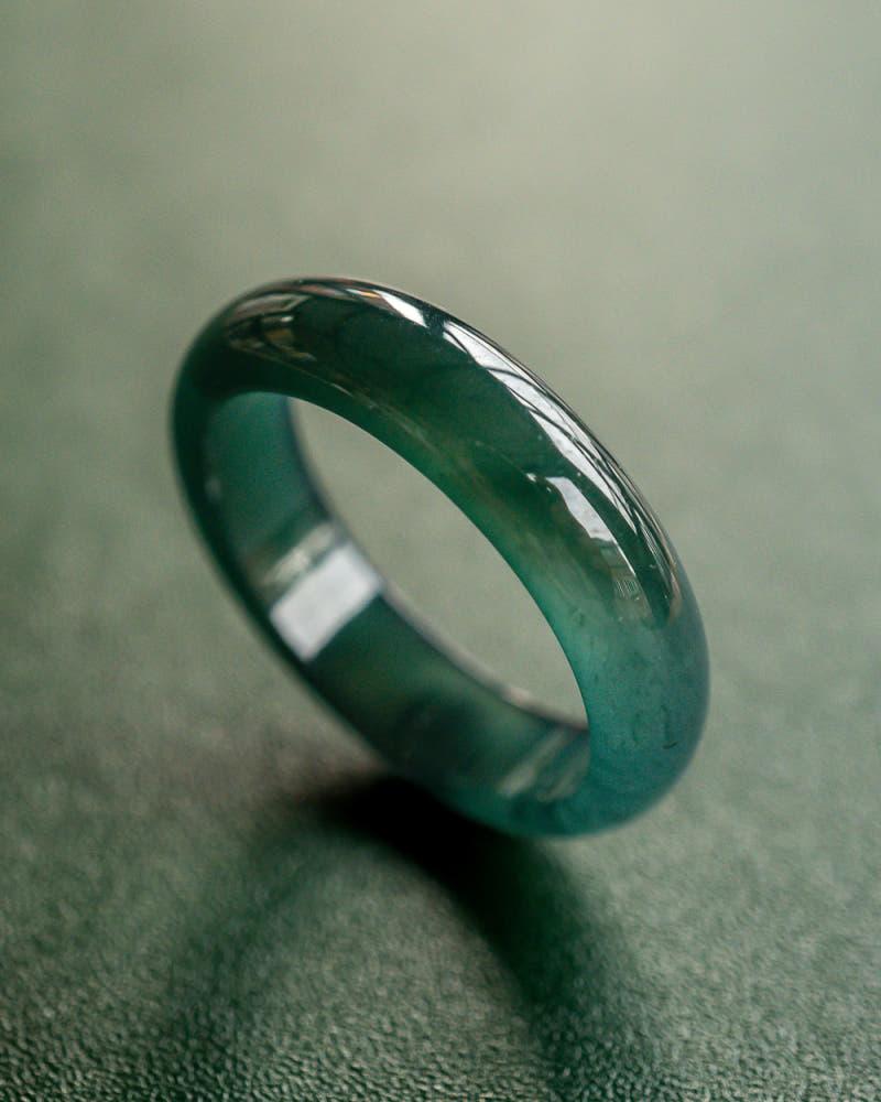A 제이드 옥반지 Forest Dark Green Jade Ring