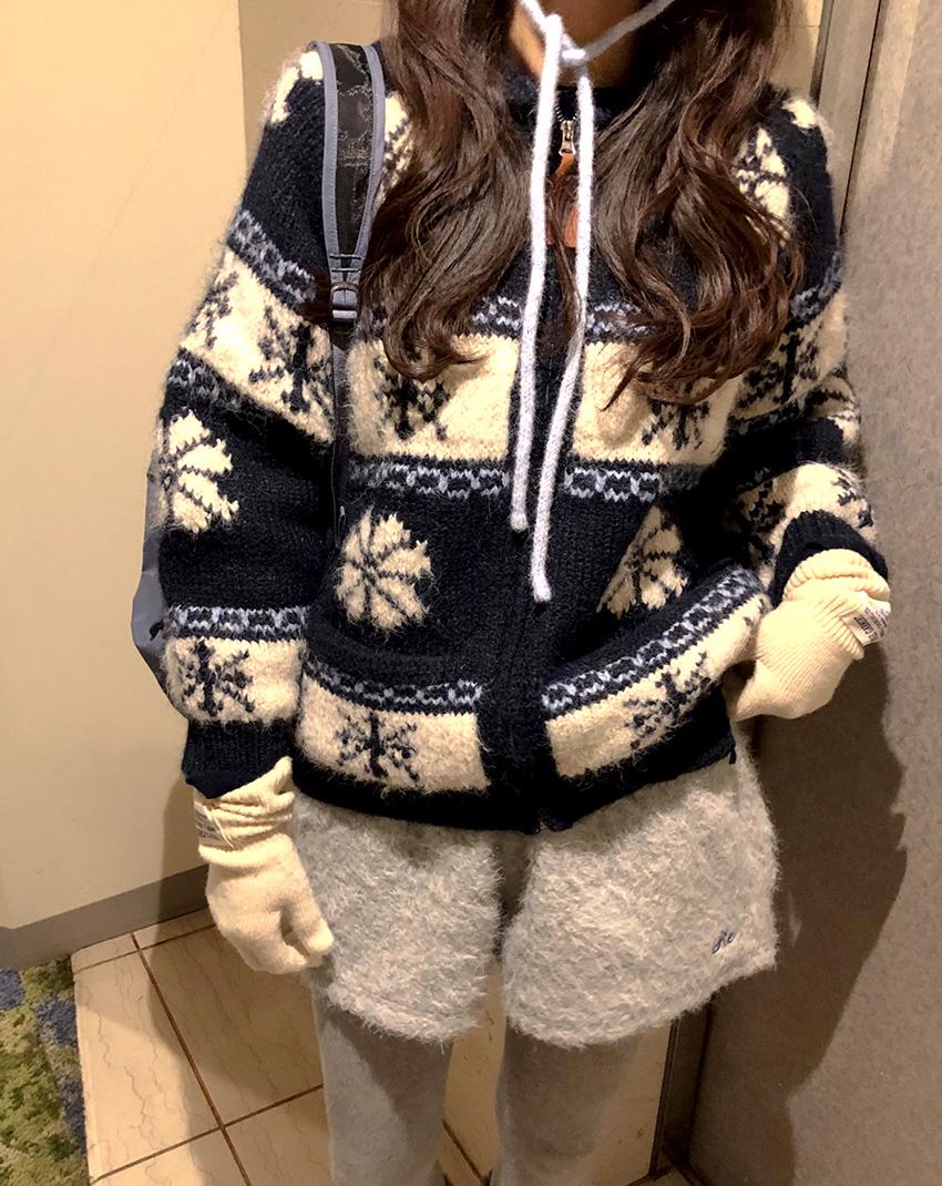 오디너리먼트 루미 노르딕 울 집업 니트 3color!