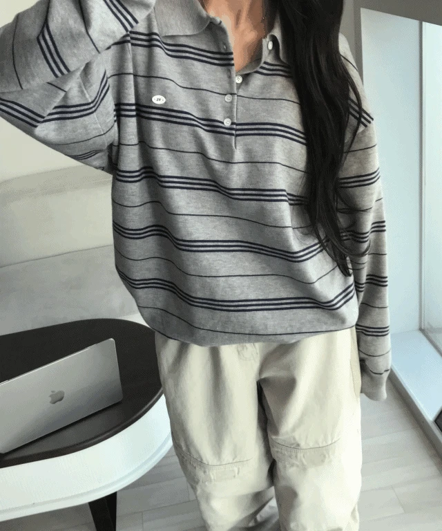 단가라 오버핏 카라니트