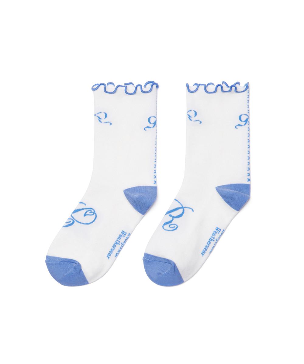 [X MINJUKIM] RIBBON SOCKS - WHITE
