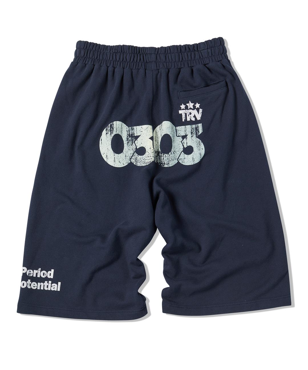 제로쓰리 프린팅 스웨트 쇼츠 네이비