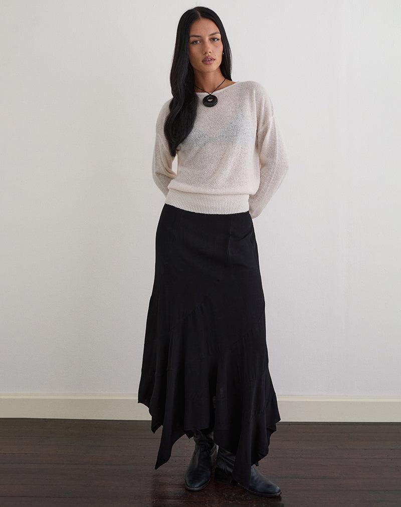 Rombe Maxi Skirt in Black - XXS