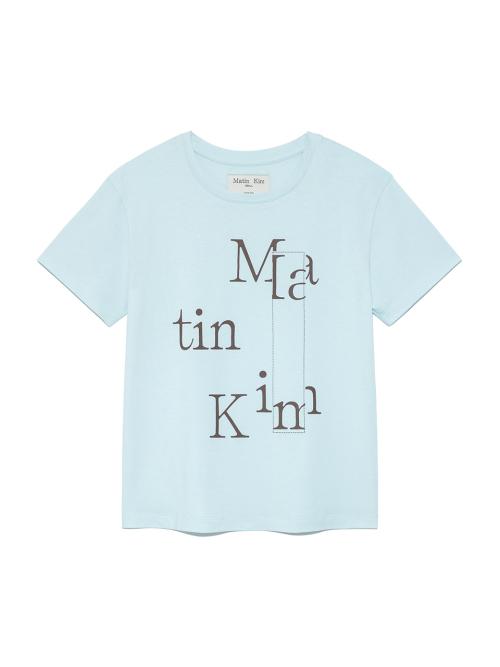 PATCHWORK GRAPHIC PRINTING LOGO TOP IN LIGHT BLUE