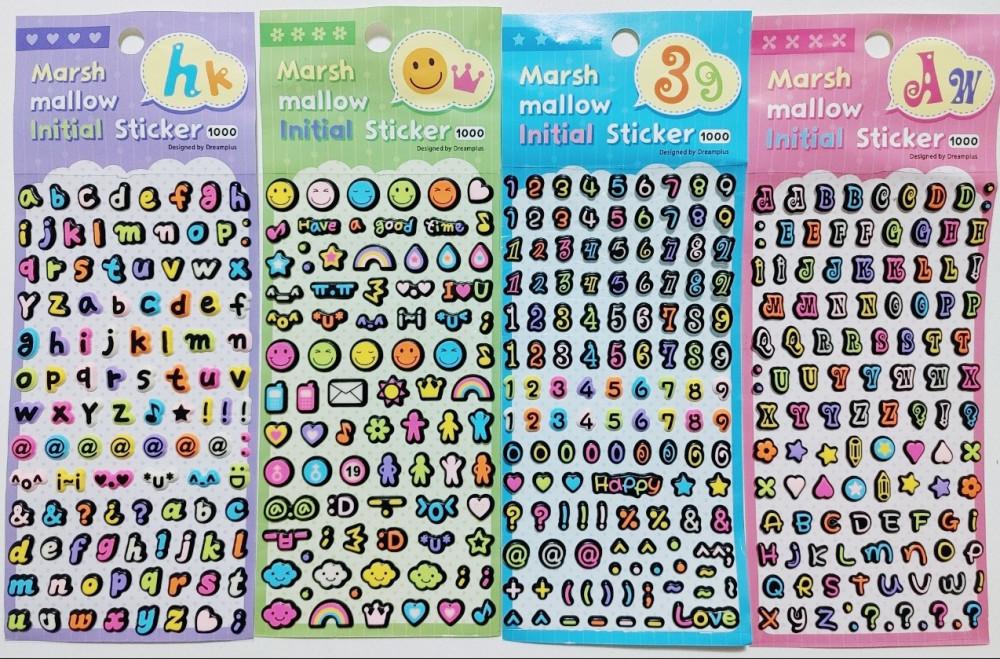 머쉬멜로우 이니셜 스티커