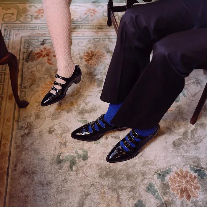 3차 FR silk label-tap monk strap shoes