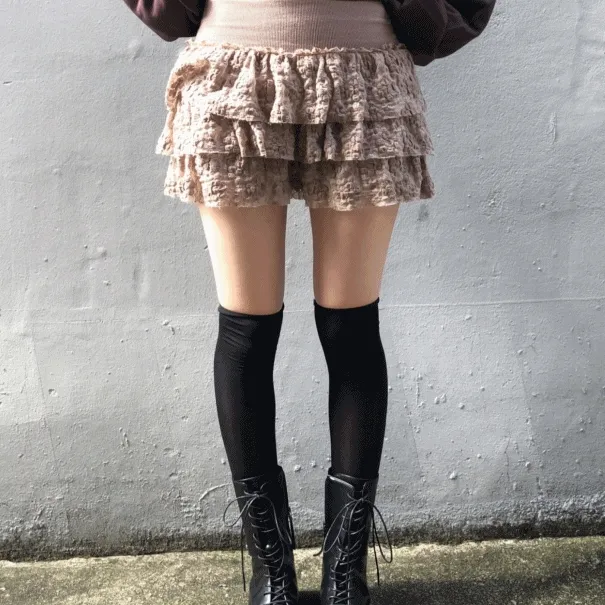 lace flower cancan skirt (2color) / 레이스 플라워 캉캉 스커트