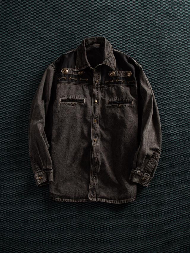 Pigment Washed Denim Western Shirt 14999