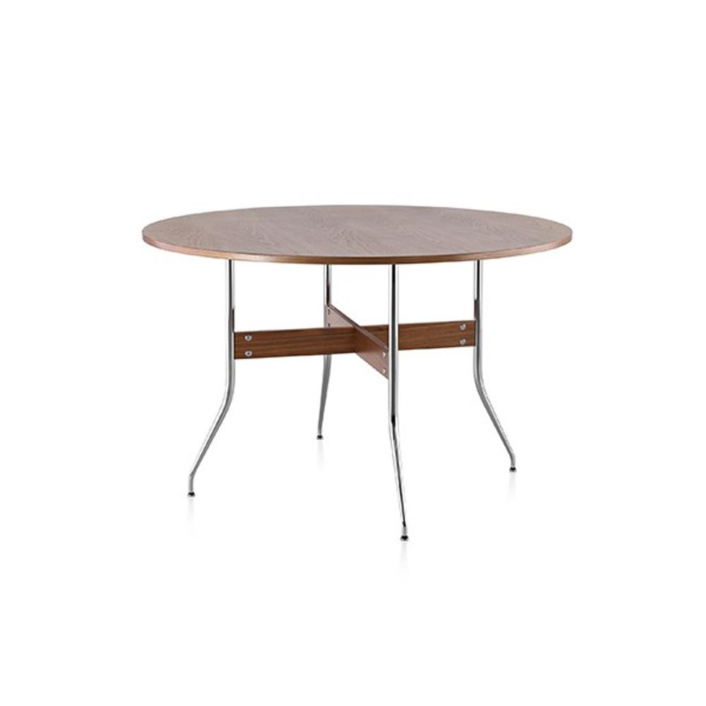 (허먼밀러) 넬슨 스웨그 레그 다이닝 테이블, 라운드 탑, 월넛 [공식딜러 5년보증]