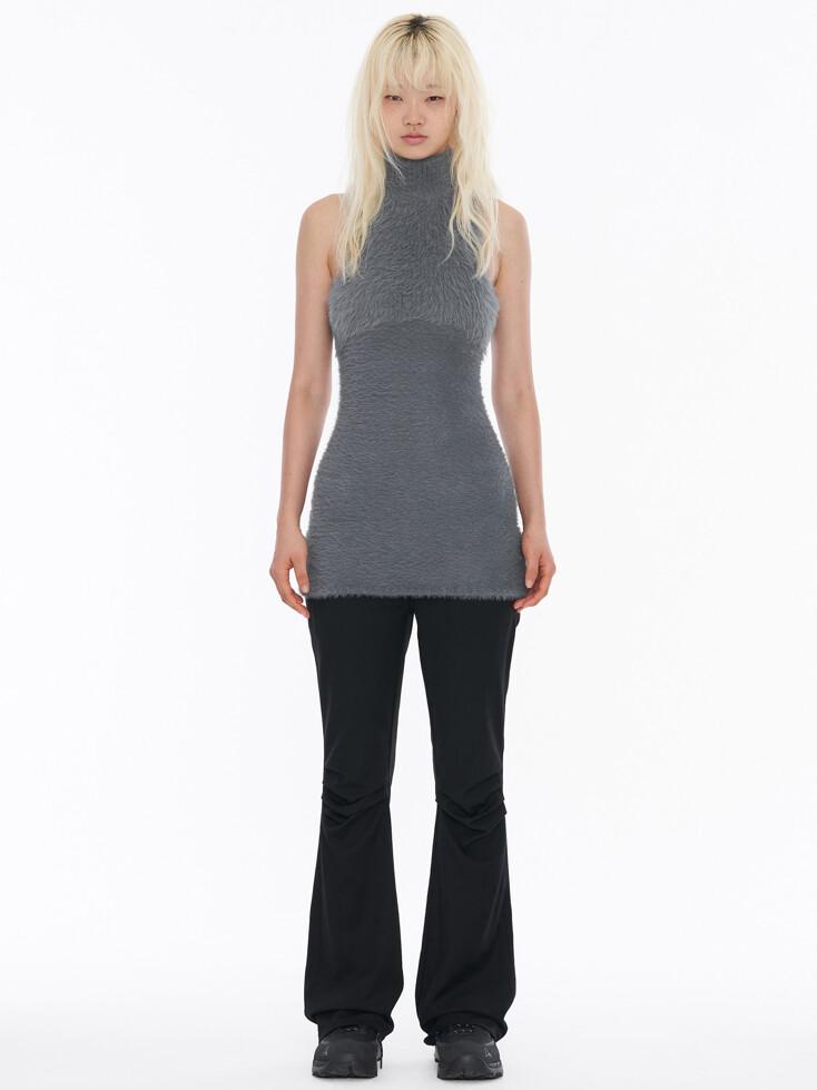 Shaggy Knit Dress Grey