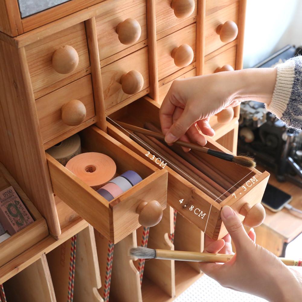 다꾸정리함 귀여운 빈티지 원목 대형 다꾸 수납장