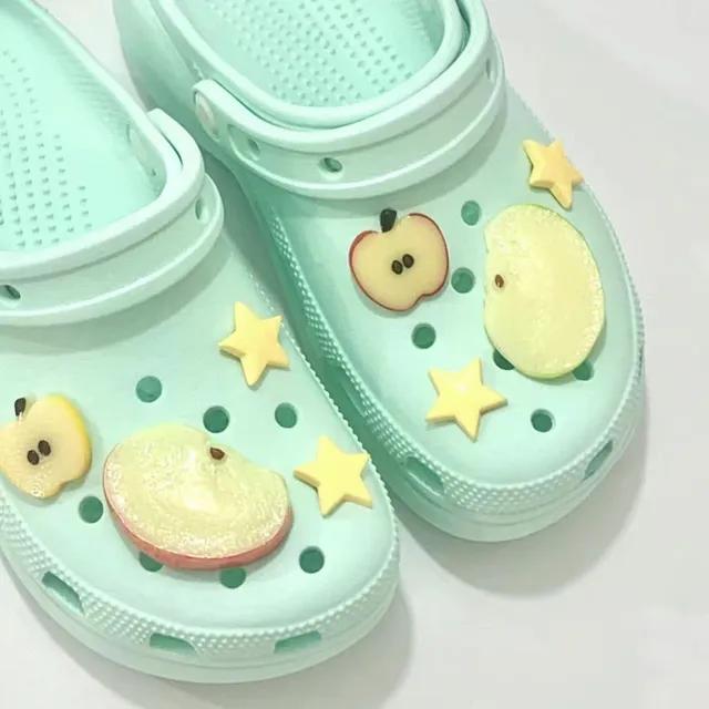 8pcs 상큼 사과 별 지비츠세트 신발꾸미기 신발꾸미기 y2k 키치 러블리 소녀 친구선물 우정