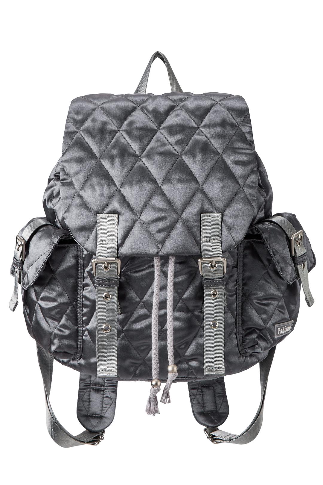 Glossy Quilted Backpack_Charcoal