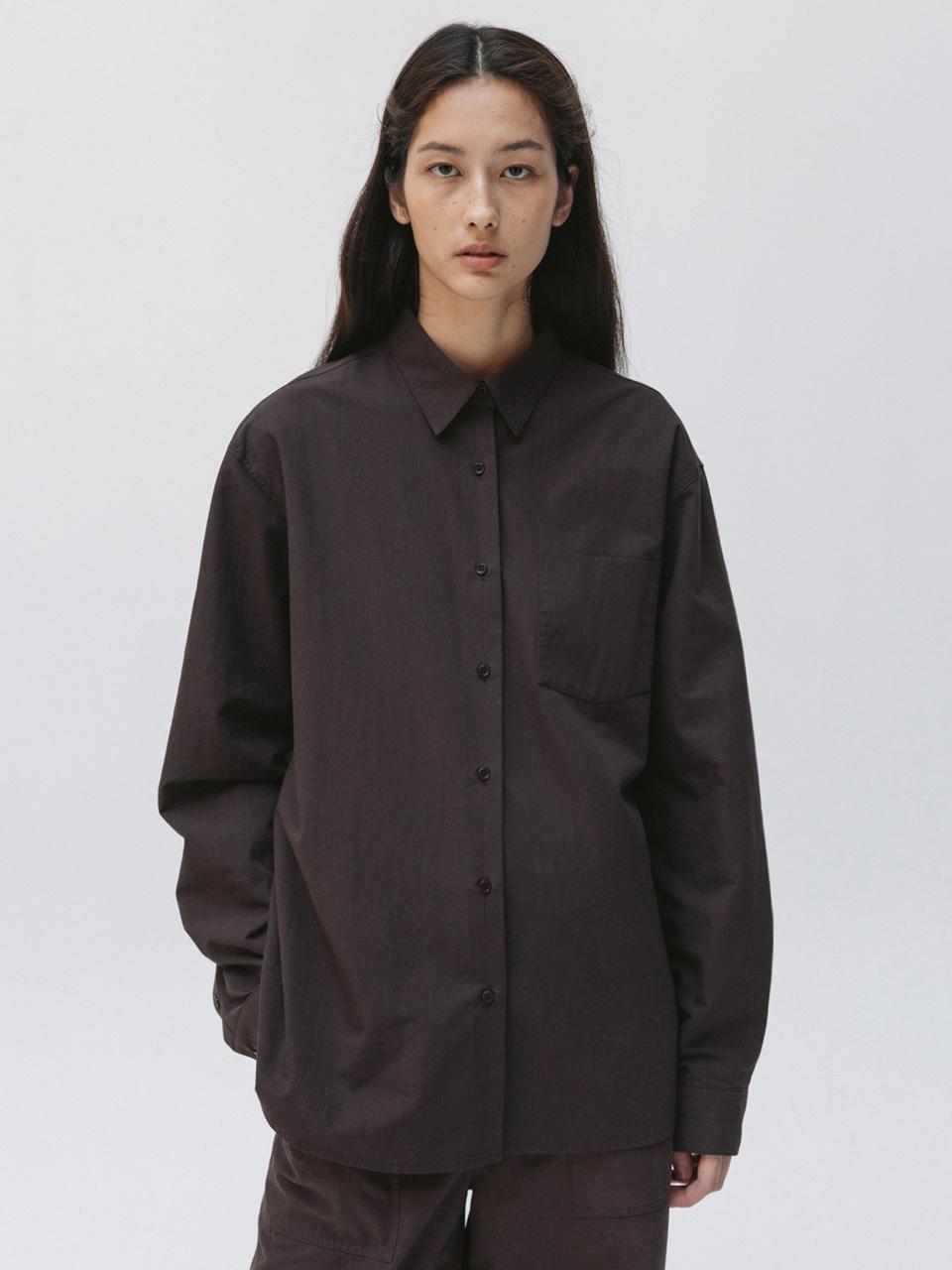 washed plain shirt (french roast)