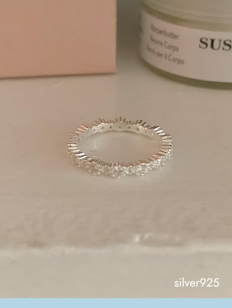 (모앳/반지) flora cubic ring (silver925) 실버 플로럴 큐빅링 은 반지