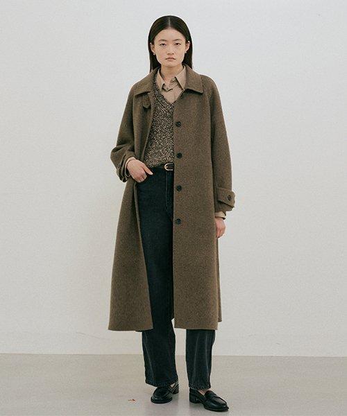 handmade wool trench coat-brown