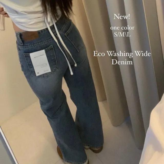 !바로배송![핏보장/에코워싱] 세미 와이드 부츠컷 일자 데님 중청 청바지