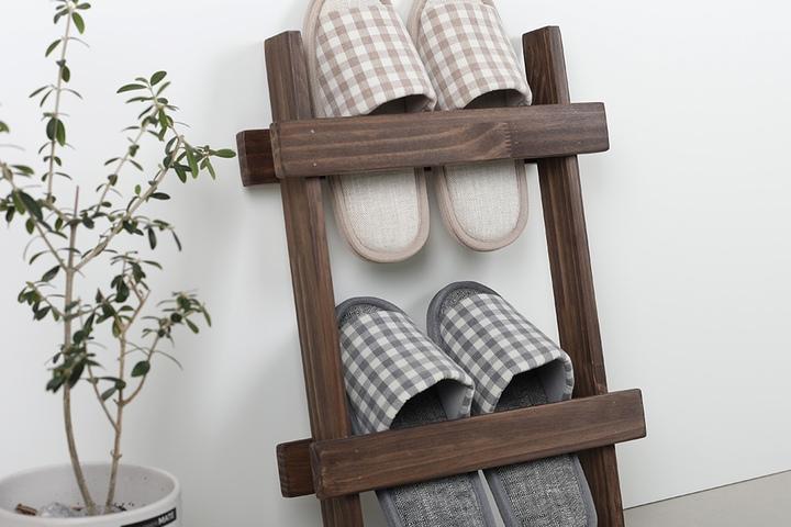 원목 실내화거치대 현관 슬리퍼 걸이 우드 앤틱 미니 2단 정리 꽂이