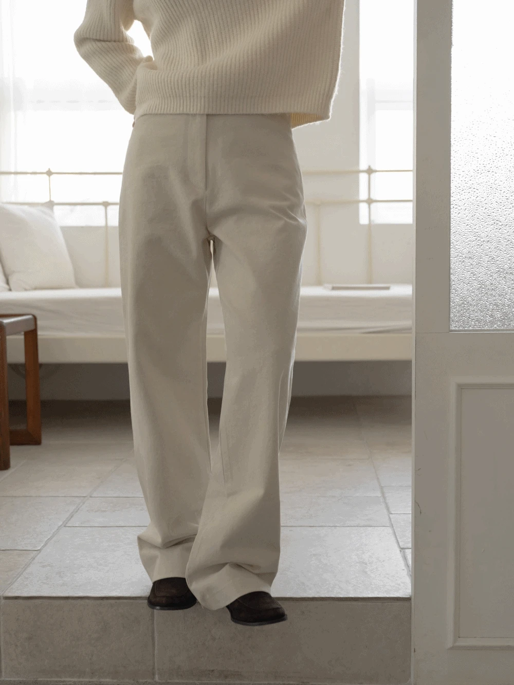 마엔 라운지 브러쉬자수팬츠