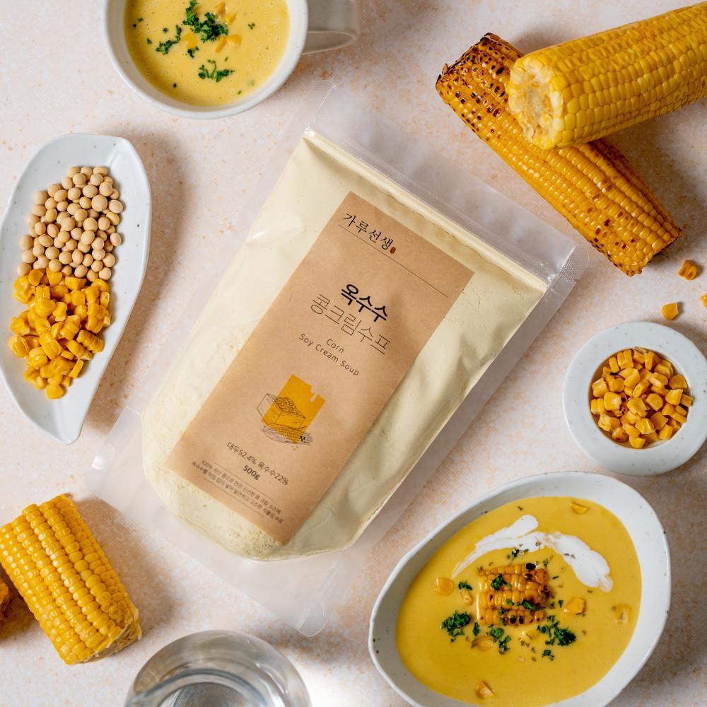 가루선생 옥수수 콩 크림 수프 부드러운 순 식물성 100% 비건 콘스프