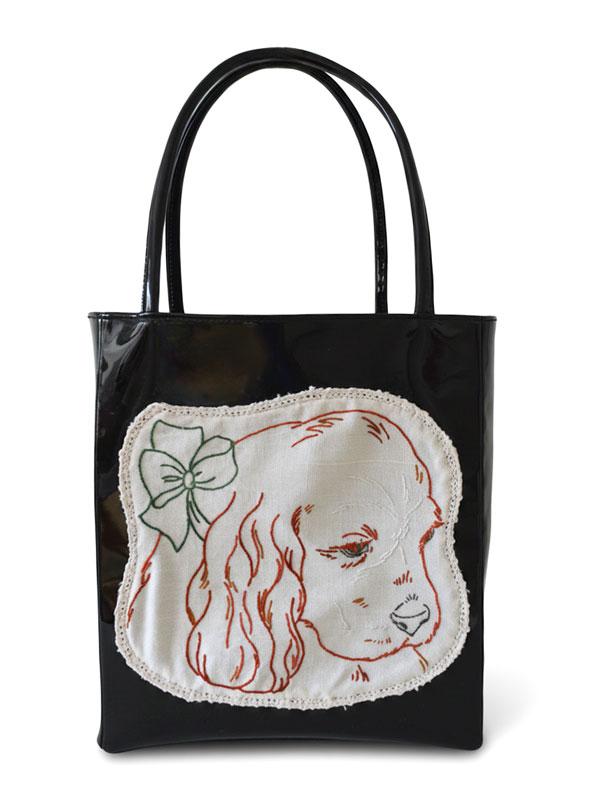 VINTAGE DOILY PUPPY BAG BLACK