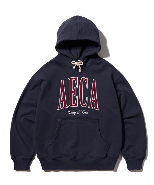 AECA SYMBOL FELT HOODIE-NAVY