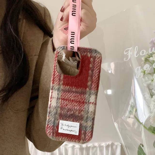 플란넬 래드 체크무늬 크리스마스 아이폰케이스