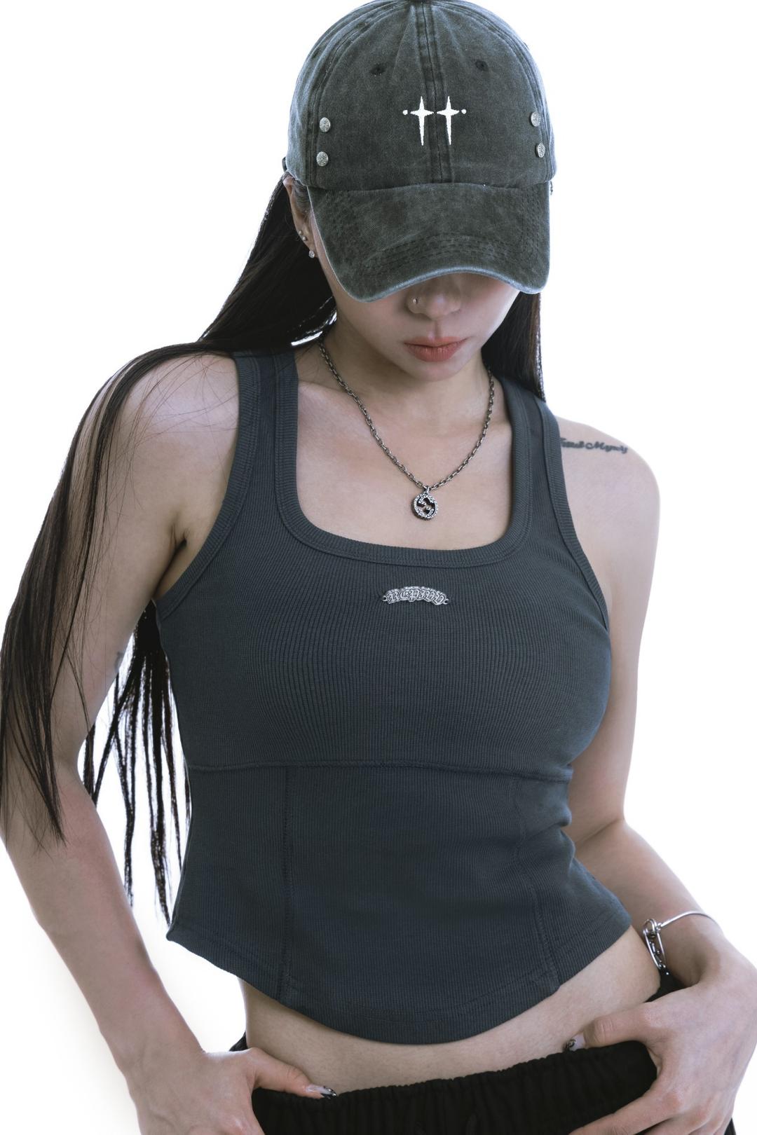 Metal Charm Tank (Dark Gray)