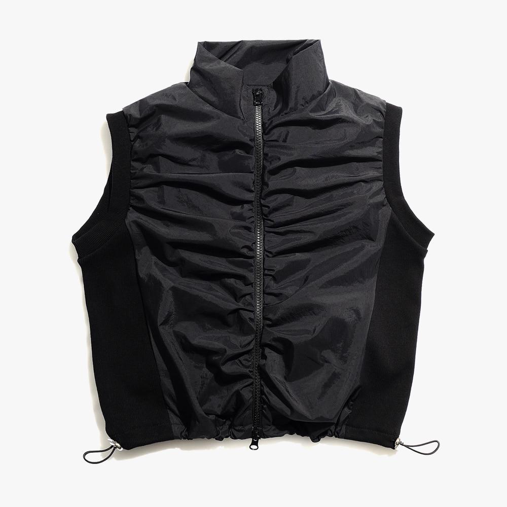 TS NYLON SHIRRING VEST (BLACK)