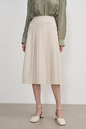 PLEATED SKIRT_LIGHT BEIGE