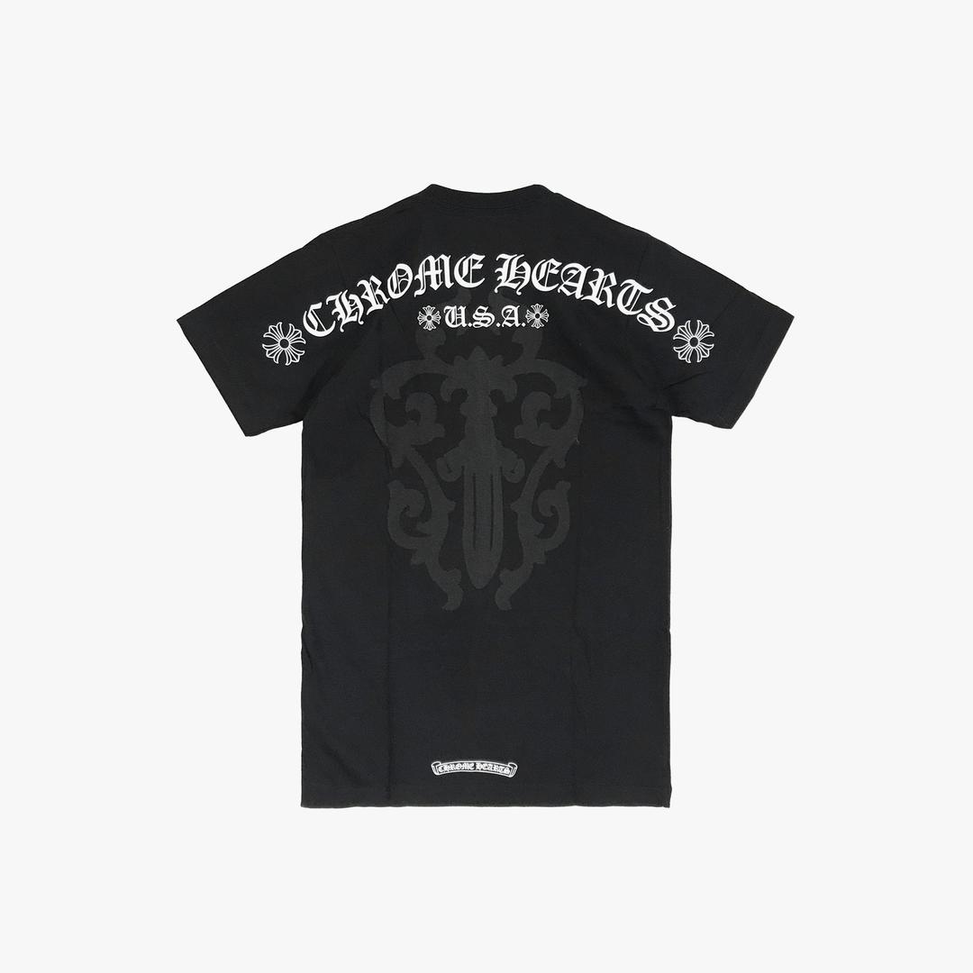 Chrome Hearts Back USA Script  Dagger Logo Short Sleeve T-shirt