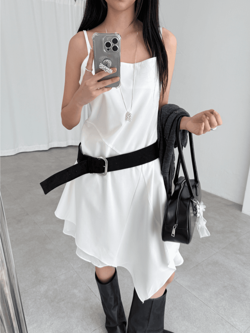 mode midi unbal dress (2color)