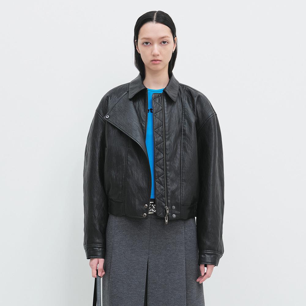 Faux Leather Jacket (Black)