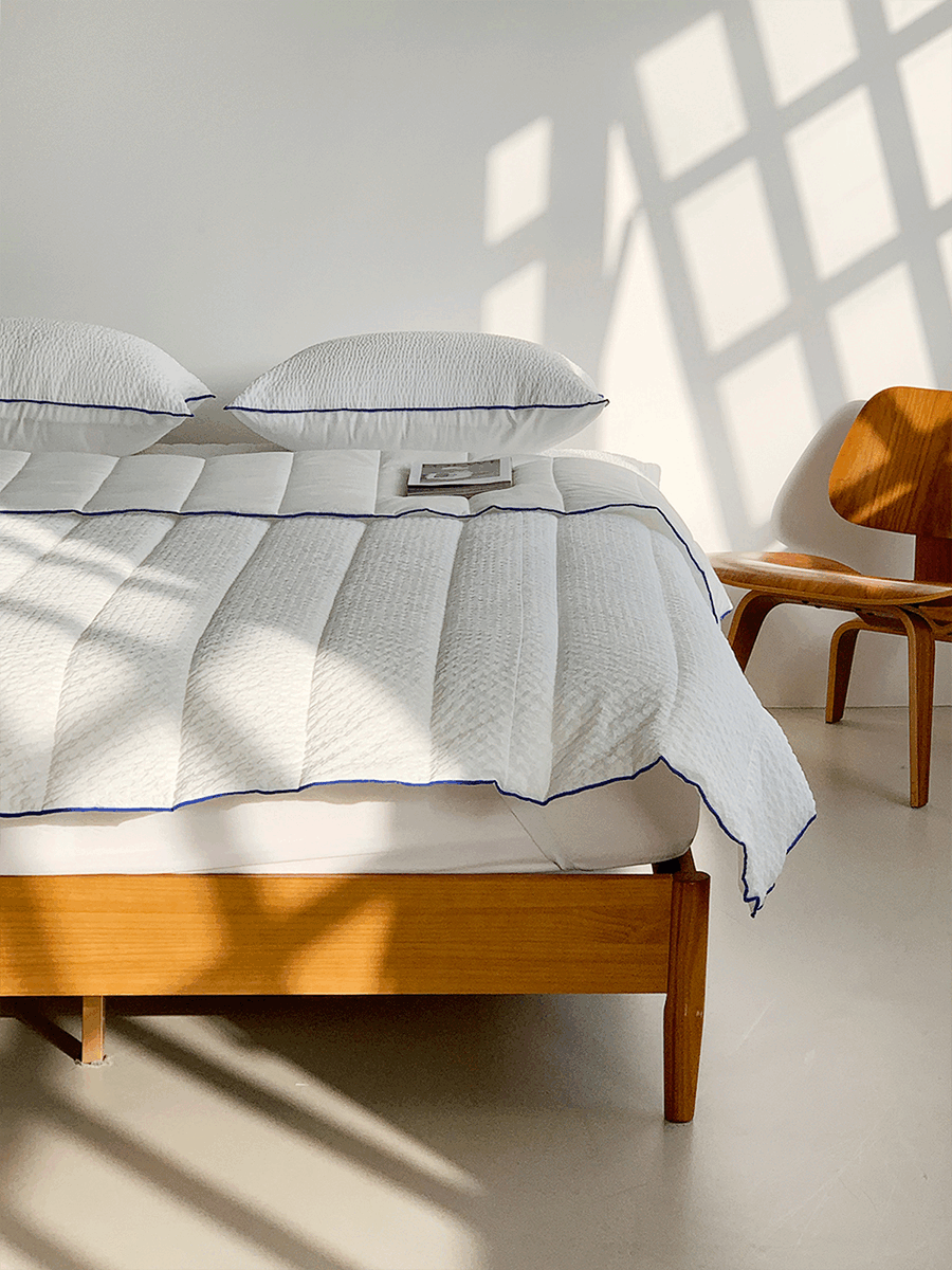 스퀘어 고슬고슬 차렵침구 - 블루 (S/Q/K)