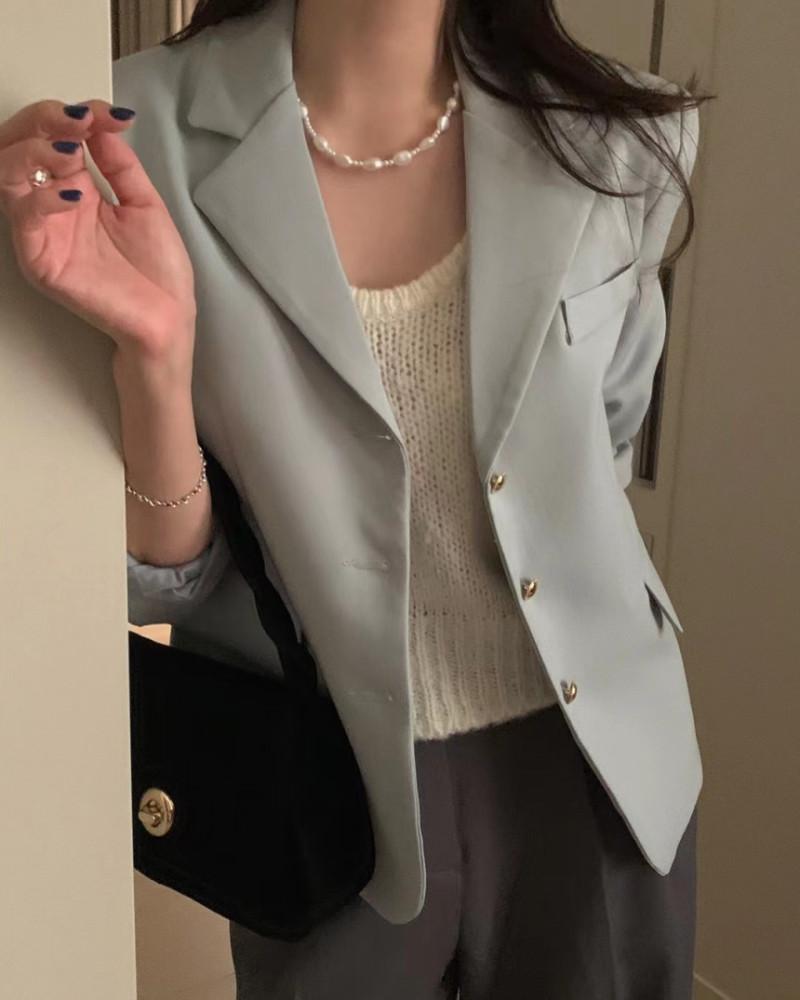 소라 크림당일 pyt 3버튼 비니 금장 자켓 프리티영띵 3color