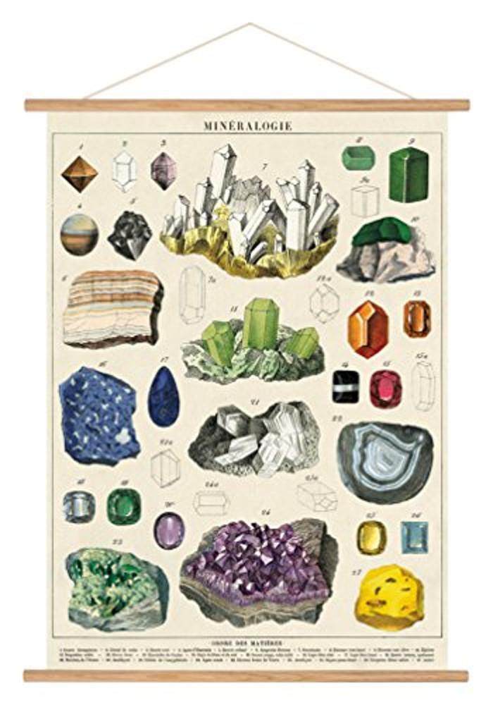 카발리니 빈티지 Mineralogie Hanging 포스터 키트 일러스트 문구