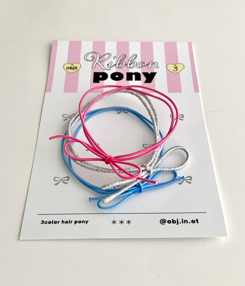 Ribbon pony 리본 머리끈 세트