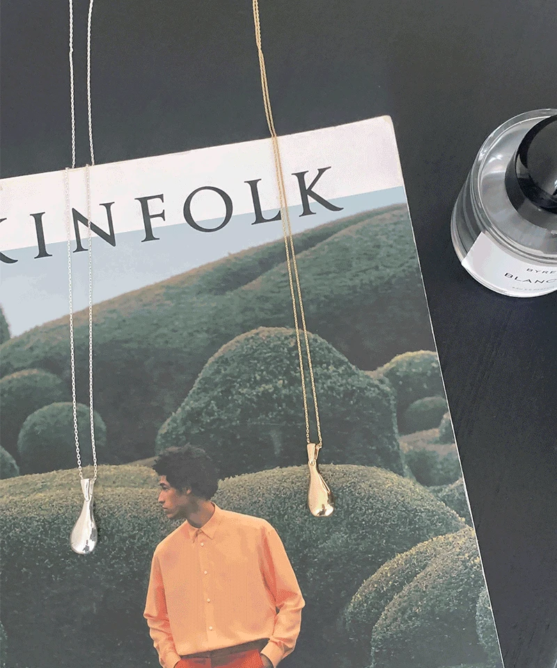 아트 볼드 물방울 롱 목걸이