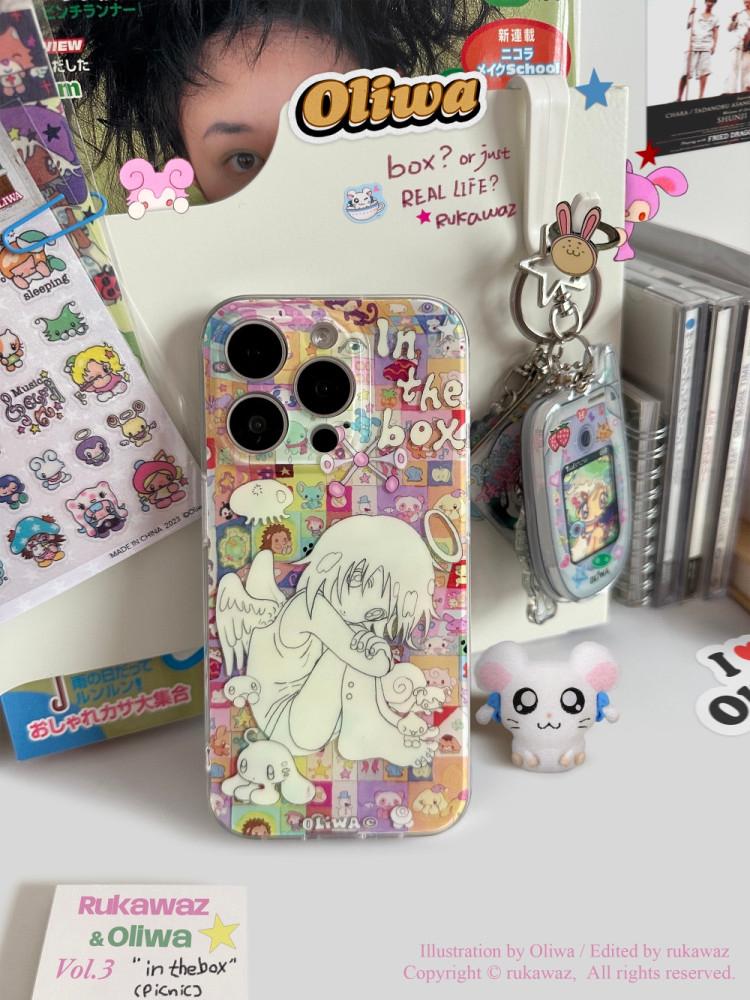 [ Rukawaz ] In the box 엔젤 젤 하드 아이폰 케이스 : 별사탕 바구니