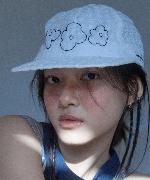 레이스 볼 캡_화이트