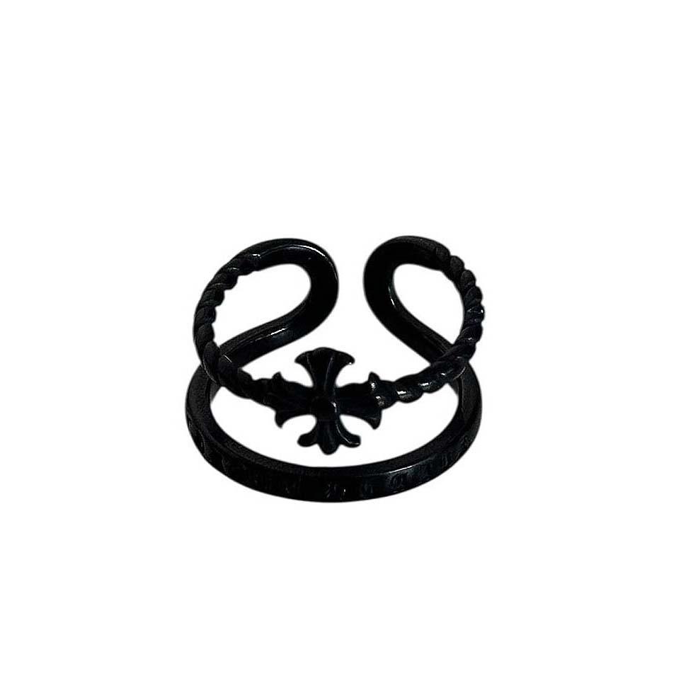 line cross ring(black)