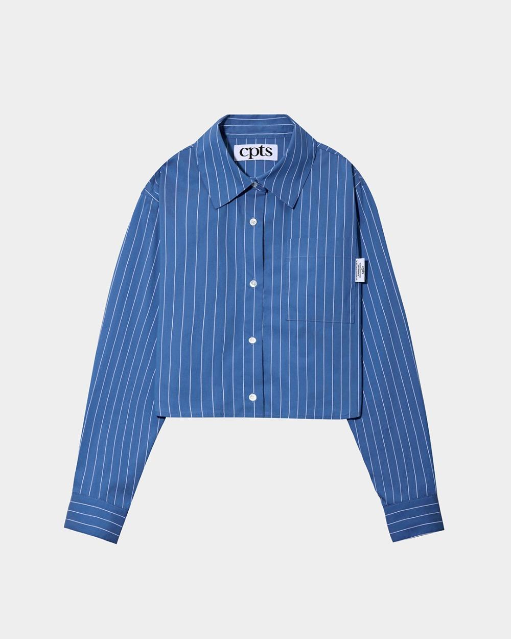 STRIPED POPLIN SHIRTS SET_BLUE